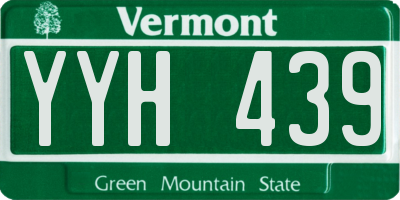 VT license plate YYH439
