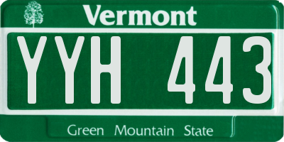VT license plate YYH443