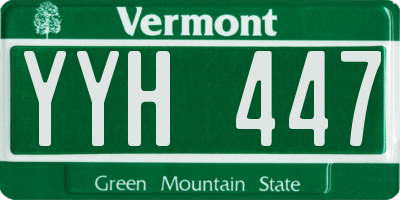 VT license plate YYH447