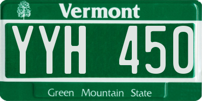 VT license plate YYH450