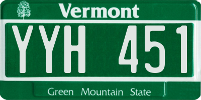 VT license plate YYH451