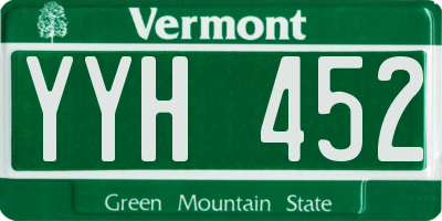 VT license plate YYH452