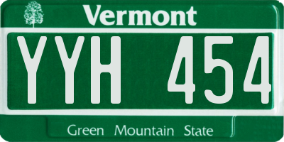 VT license plate YYH454