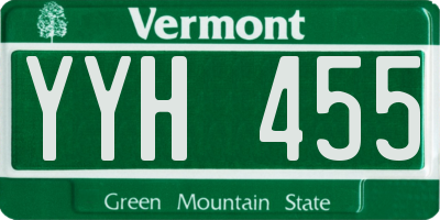 VT license plate YYH455
