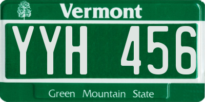 VT license plate YYH456