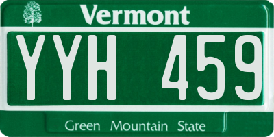 VT license plate YYH459
