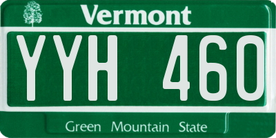 VT license plate YYH460