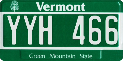 VT license plate YYH466