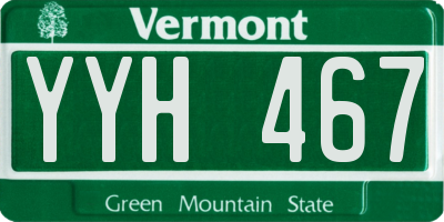 VT license plate YYH467
