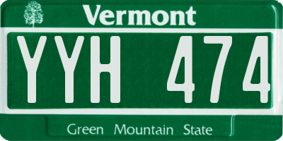 VT license plate YYH474