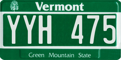 VT license plate YYH475