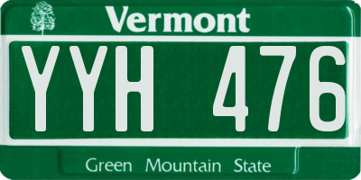VT license plate YYH476