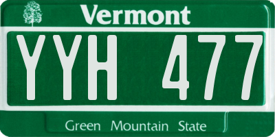 VT license plate YYH477