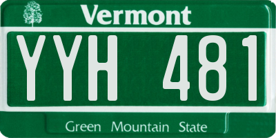 VT license plate YYH481