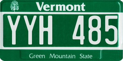 VT license plate YYH485
