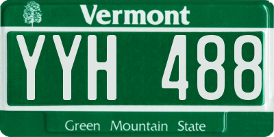 VT license plate YYH488