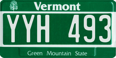 VT license plate YYH493