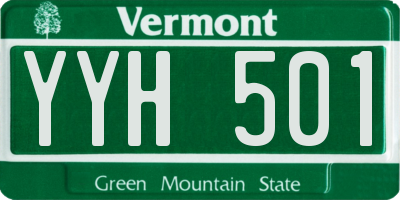 VT license plate YYH501