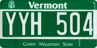 VT license plate YYH504