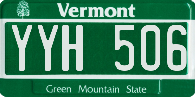 VT license plate YYH506