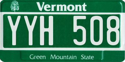 VT license plate YYH508