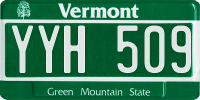 VT license plate YYH509