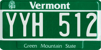 VT license plate YYH512