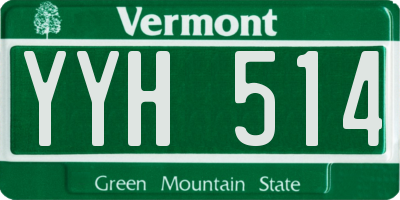 VT license plate YYH514