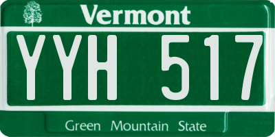 VT license plate YYH517