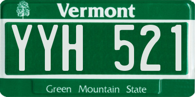 VT license plate YYH521