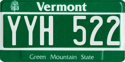 VT license plate YYH522
