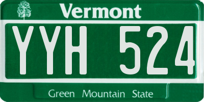 VT license plate YYH524