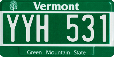 VT license plate YYH531