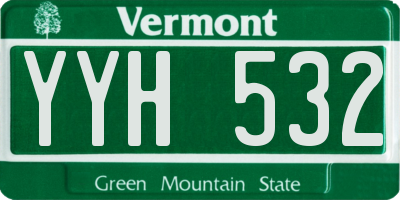 VT license plate YYH532