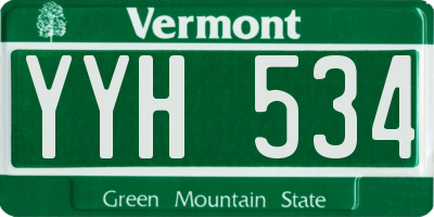 VT license plate YYH534