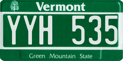 VT license plate YYH535