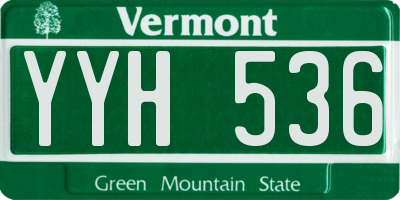 VT license plate YYH536