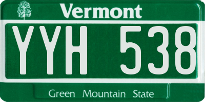 VT license plate YYH538