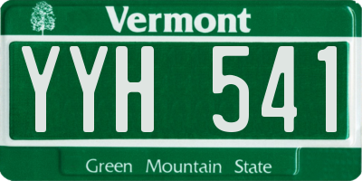 VT license plate YYH541