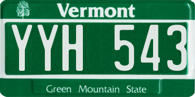 VT license plate YYH543