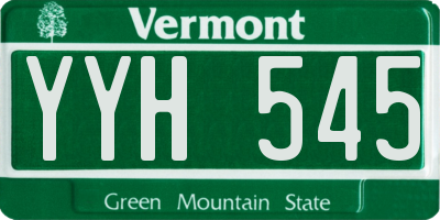 VT license plate YYH545