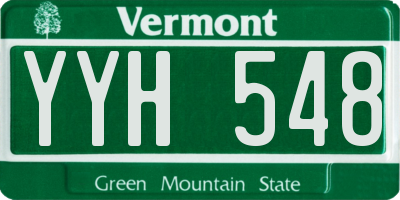 VT license plate YYH548