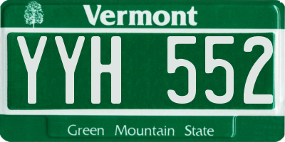 VT license plate YYH552