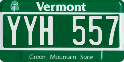 VT license plate YYH557