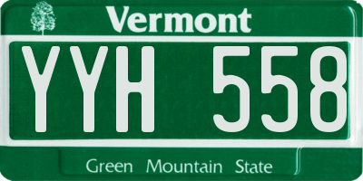 VT license plate YYH558