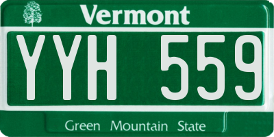 VT license plate YYH559