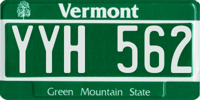 VT license plate YYH562