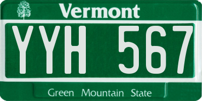 VT license plate YYH567