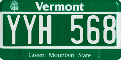 VT license plate YYH568