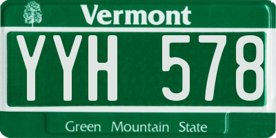VT license plate YYH578